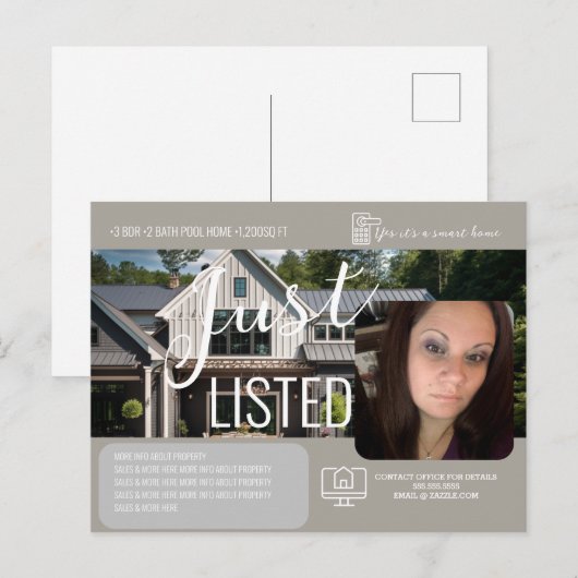 Modern for Sale Home Aangeboden Foto Business C Briefkaart (Voorkant / Achterkant)