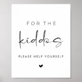 Modern For the Kiddos Wedding Kids Table Sign Poster (Voorkant)