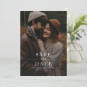 Modern Forest Boho Fotobruiloft Bewaar de datum Kaart (Staand voorkant)