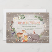 Modern Forest Friends Berries Cotton Baby shower Kaart (Voorkant)