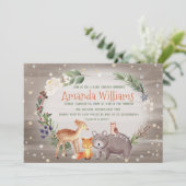 Modern Forest Friends Berries Cotton Baby shower Kaart (Staand voorkant)