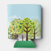 Modern Forest Garden Art Green Natuur Monogram Blikjeskoeler (Achterkant)