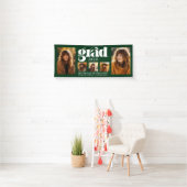 Modern Forest Green Afstuderen fotocollage Spandoek (Insitu)