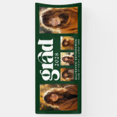 Modern Forest Green Afstuderen fotocollage Spandoek (Verticaal)