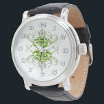 Modern Forest Green Celtic-Inspired Tribal Tattoo Horloge<br><div class="desc">Elevate your personal style with a unique design from Flowstone Graphics. This masterfully crafted graphic features sharp, symmetrical curves and intricate linework, bringing a modern, professional edge. Presented in a bold, monochromatic green, this design is perfect for those who value balance, precision, and unique artistic expression. Whether you are looking...</div>