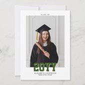 Modern Forest Green Class van 2024 Afstuderen Foto Aankondiging (Voorkant)