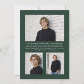 Modern Forest Green Gold Photo Graduation Kaart (Achterkant)