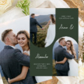 Modern Forest Green Photo Arch Wedding Save The Date