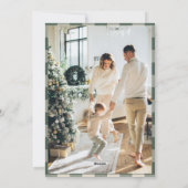 Modern Forest Green Plaid Rustiek 2 Foto Kerstmis Feestdagenkaart (Achterkant)