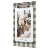 Modern Forest Green Pset Rustic Photo Custom Klembord (Links)