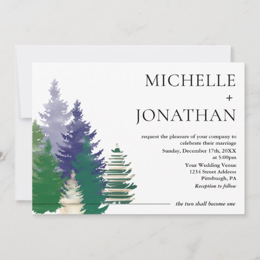 Modern Forest Green Rustic Christelijk Wedding Kaart (Voorkant)