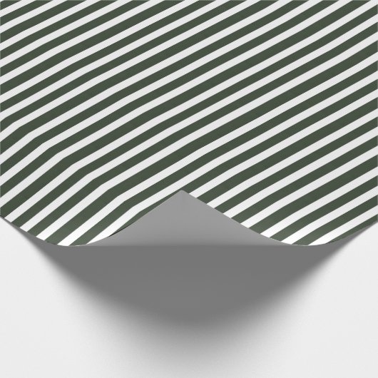Modern Forest Green Stripe kerstcadeau Cadeaupapier (Hoek)