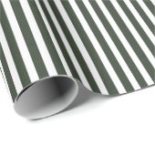 Modern Forest Green Stripe kerstcadeau Cadeaupapier (Rol Hoek)