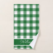 Modern Forest Green White Buffalo Checks Bad Handdoek (Handdoek)