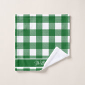 Modern Forest Green White Buffalo Checks Bad Handdoek (Wasdoekje)