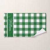 Modern Forest Green White Buffalo Checks Bad Handdoek (Handdoek)