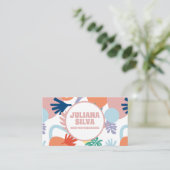 Modern Forest Pattern Swatch met QR-Visitekaartje Visitekaartje (Staand voorkant)