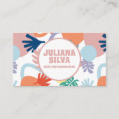 Modern Forest Pattern Swatch met QR-Visitekaartje Visitekaartje (Voorkant)