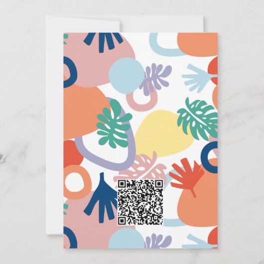 Modern Forest Pattern Swatch met QR Wedding Kaart (Achterkant)