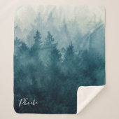 Modern Forest Print Personalized Sherpa Deken (Voorkant)
