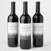Modern Forest Range Woodland Wedding Favor Wijn Etiket (Flessen)