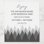 Modern Forest Range Woodland Wedding Favor Wijn Etiket (Enkel label)