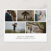 Modern Forever Dankbaar Eenvoudige Vijf Trouwfoto' Briefkaart (Voorkant)