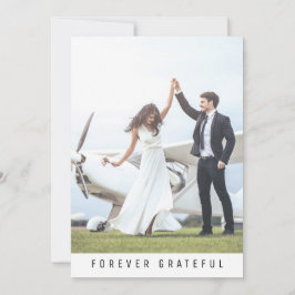 Modern Forever Grateful 2 Photo Wedding Bedankkaart