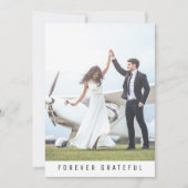 Modern Forever Grateful 2 Photo Wedding Bedankkaart (Voorkant)