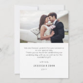 Modern Forever Grateful 2 Photo Wedding Bedankkaart (Achterkant)