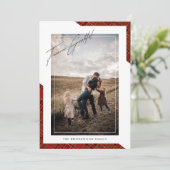 Modern 'Forever Grateful' met kerstfoto Feestdagenkaart (Staand voorkant)