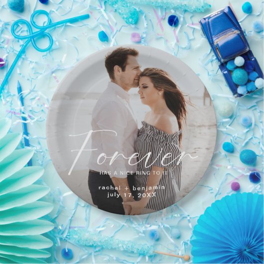 Modern Forever heeft een mooie klank Foto-verlovin Papieren Bordje (Feest)