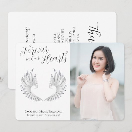 Modern Forever in ons hart Foto Bedankkaart (Voorkant / Achterkant)