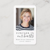 Modern Forever in ons hart Memorial Kaart Contactkaartje (Voorkant)