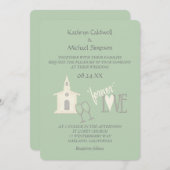 Modern Forever Love Mint Green Wedding Kaart (Voorkant / Achterkant)