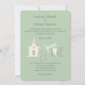 Modern Forever Love Mint Green Wedding Kaart (Voorkant)