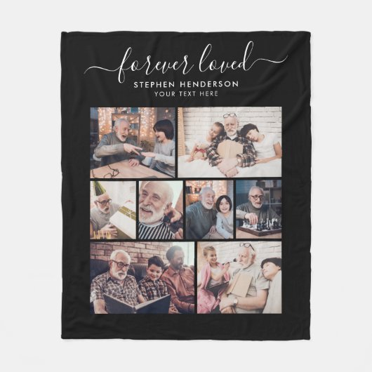 Modern Forever Loved 8-foto collage tribute Fleece Deken (Voorkant)