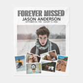 Modern Forever Missed Memorial Fotocollage Fleece Deken (Voorkant)