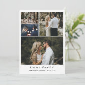 Modern Forever Thankful Couple Photo Wedding Bedankkaart (Staand voorkant)