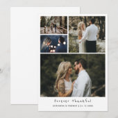 Modern Forever Thankful Couple Photo Wedding Bedankkaart (Voorkant / Achterkant)