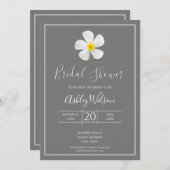 Modern Formal Classic, White on Grey, Bridal Kaart (Voorkant / Achterkant)