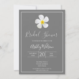 Modern Formal Classic, White on Grey, Bridal Kaart