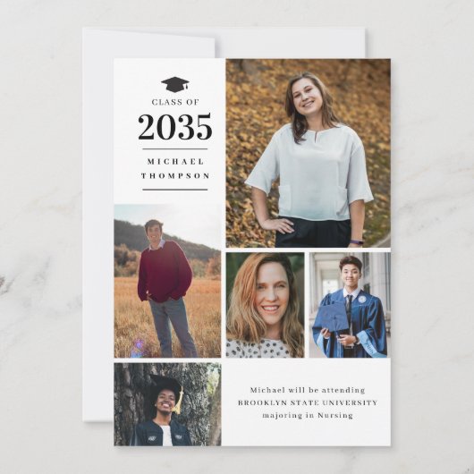 Modern formeel AFSTUDEREN Afstudeerder Pet Afstude Aankondiging (Achterkant)