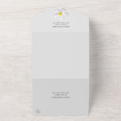 Modern formeel Klassiek, wit op grijs, huwelijk All In One Uitnodiging (Buitenkant)