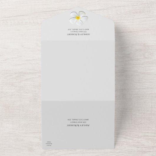 Modern formeel Klassiek, wit op zwart, huwelijk All In One Uitnodiging (Buitenkant)