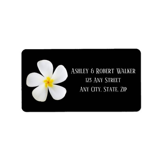 Modern formeel Klassiek, wit op zwart, huwelijk Etiket (Voorkant)