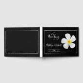 Modern formeel Klassiek, wit op zwart, huwelijk Gastenboek (Volledig)