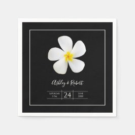 Modern formeel Klassiek, wit op zwart, huwelijk Servet