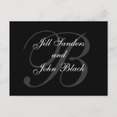 Modern, formeel zwart monogram Bewaar de datum Aankondigingskaart (Voorkant)