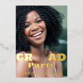 MODERN FOTO AFSTUDEERDER PARTIJ FOLIE UITNODIGING (Voorkant)